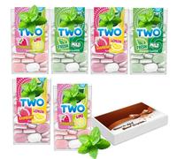 Tct Two Strawberry Lime, Spearmint, Raspberry Lemon Random Mixed Flavoured Sweet 38.5g - Double-Sided Pellets with Refreshing Mint & Fruit Flavours (6 x Tiic Tac)