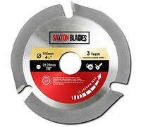 TCT1153T Saxton 115mm 22.23 mm Bore Arbor TCT Circular Wood Saw Blade Disc for Angle Grinder Woodcarving, Sculpting, Shaping, Grooving and Cutting