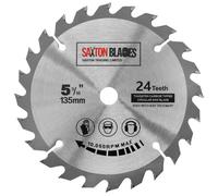 TCT13524T Saxton TCT Circular Wood Saw Blade 135mm x 12.7mm bore x 24T for Bosch Makita Dewalt