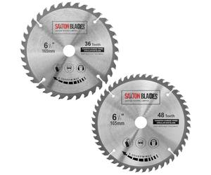 TCT165MXASK Saxton TCT Circular Wood Saw Blades 165mm x 20mm (16mm Ring) Pack A Compatible with Bosch Makita Dewalt etc
