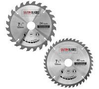 TCT185MXA 2x Saxton TCT Circular Wood Saw Blades 185mm x 30mm bore for Bosch Makita Dewalt Pack A Fits 190mm Saws
