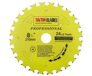 TCT21024DT Saxton Professional Range TCT Circular ‘Double Life’ Blade 210mm x 24x2 Teeth Compatible with Bosch Dewalt Makita etc
