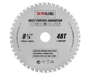 TCT21048TMPT Saxton TCT Multi Purpose Innovation Circular Saw Blade 210mm x 48T Wood and Metal fits Bosch Dewalt Ryobi Makita etc