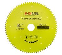 TCT21680TPRO Saxton Professional Range TCT Circular Saw Blade 216mm x 80T x 30mm Bore, 16, 20, 25mm Reduction Rings