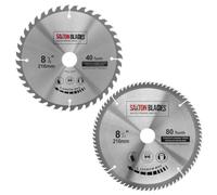 TCT216MXA 2x Saxton TCT Circular Wood Saw Blade 216mm Pack A for Bosch Makita Dewalt