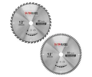 TCT305MXA 2x Saxton TCT Circular Wood Saw Blade 305mm Pack A for Bosch Makita Dewalt