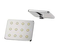 TCVCTNMZTX 1pc Bathroom High Pressure Shower Head, Silvery Plating/Black Square Large Flow Ceiling Mounted Supercharge Shower Head(Top Silver Shower)