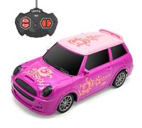 Tcvents Girls Remote Control Car, Pink RC Car for Kids Age 3+, Racing cars Toy with LED Lights & Controller, Boys Girls Birthday Gift