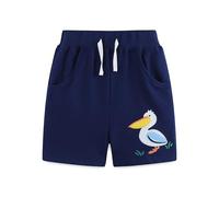 TCWWBB Boys Girls Summer Cotton Shorts with Pocket Kids Dinosaur Digger Unicorn Print Toddler Pull-On Casual Active Jogger Sport Pants Age 1-7 Years Old