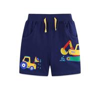 TCWWBB Boys Girls Summer Cotton Shorts with Pocket Kids Dinosaur Digger Unicorn Print Toddler Pull-On Casual Active Jogger Sport Pants Age 1-7 Years Old