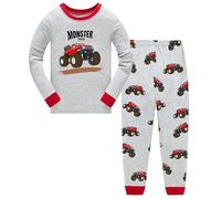 TCWWBB Boys Pyjamas Toddler Dinosaur Moster Truck Pjs Set Kids Sleepwear Cotton Long Sleeve Nightwear 2 Piece Outfit Clothes Set Age 2-8 Years Old
