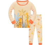 TCWWBB Boys Pyjamas Toddler Dinosaur Moster Truck Pjs Set Kids Sleepwear Cotton Long Sleeve Nightwear 2 Piece Outfit Clothes Set Age 2-8 Years Old