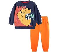 TCWWBB Boys Sweatshirt Sets Dinosaur Digger Tractor Outfits Tracksuit Set Kids Long Sleeve Jumper Sweatshirt Tops Joggers Sweatpants Clothes Set 2 Pieces Cotton Winter Clothing Set Age 1-7 Years Old