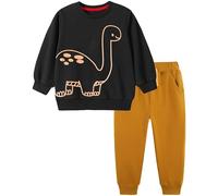 TCWWBB Boys Sweatshirt Sets Dinosaur Digger Tractor Outfits Tracksuit Set Kids Long Sleeve Jumper Sweatshirt Tops Joggers Sweatpants Clothes Set 2 Pieces Cotton Winter Clothing Set Age 1-7 Years Old