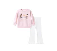 TCWWBB Girls Clothes Set Kids Outfits Toddler Cute Unicorn Bunny Dancing Print Cotton jumper long Sleeve Shirt Dresses Tops Leggings Trousers Pants 2 Piece Clothing Set Age 1-7 Years Old