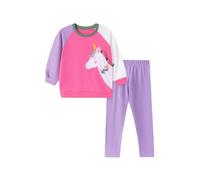 TCWWBB Girls Clothes Set Kids Outfits Toddler Cute Unicorn Bunny Dancing Print Cotton jumper long Sleeve Shirt Dresses Tops Leggings Trousers Pants 2 Piece Clothing Set Age 1-7 Years Old