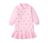 TCWWBB Girls Dresses Toddler Long Sleeve Causal Dress Pink Purple Cotton Unicorn Bunny Cartoon Shirt Dress Kids Winter Autumn Tulle T-Shirt Christmas Halloween Dresses for Kid Age 1-7 Years Old