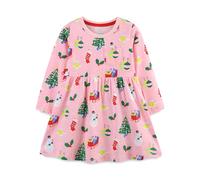 TCWWBB Girls Dresses Toddler Long Sleeve Causal Dress Pink Purple Cotton Unicorn Bunny Cartoon Shirt Dress Kids Winter Autumn Tulle T-Shirt Christmas Halloween Dresses for Kid Age 1-7 Years Old