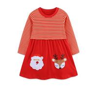TCWWBB Girls Dresses Toddler Long Sleeve Causal Dress Pink Purple Cotton Unicorn Bunny Cartoon Shirt Dress Kids Winter Autumn Tulle T-Shirt Christmas Halloween Dresses for Kid Age 1-7 Years Old