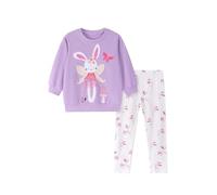 TCWWBB Girls Kids Outfits Clothes Set Toddler Cute Unicorn Bunny Bowknot Birthday Print long Sleeve Cotton Shirt jumper Dresses Tops Leggings Trousers Pants 2 Piece Clothing Set Age 1-7 Years Old