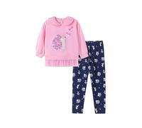 TCWWBB Girls Kids Outfits Clothes Set Toddler Cute Unicorn Bunny Bowknot Birthday Print long Sleeve Cotton Shirt jumper Dresses Tops Leggings Trousers Pants 2 Piece Clothing Set Age 1-7 Years Old