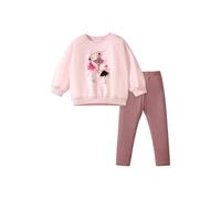 TCWWBB Girls Kids Outfits Clothes Set Toddler Cute Unicorn Bunny Bowknot Birthday Print long Sleeve Cotton Shirt jumper Dresses Tops Leggings Trousers Pants 2 Piece Clothing Set Age 1-7 Years Old