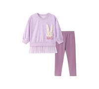 TCWWBB Girls Kids Outfits Clothes Set Toddler Cute Unicorn Bunny Bowknot Birthday Print long Sleeve Cotton Shirt jumper Dresses Tops Leggings Trousers Pants 2 Piece Clothing Set Age 1-7 Years Old