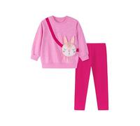 TCWWBB Girls Kids Outfits Clothes Set Toddler Cute Unicorn Bunny Bowknot Birthday Print long Sleeve Cotton Shirt jumper Dresses Tops Leggings Trousers Pants 2 Piece Clothing Set Age 1-7 Years Old