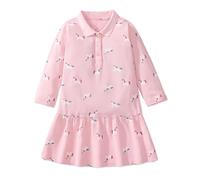 TCWWBB Girls Pink Long Sleeve A-Line Dress Size 3Y-4Y Cartoon Unicorn Cat Bowknot T-Shirt Causal Dress Kids Winter/Autumn Cotton Tulle Shirt for Girls Aged 1-7 Years Old