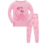 TCWWBB Girls Pyjamas Kids Unicorn Dinosaur Pjs Set Toddler Sleepwear Cotton Long Sleeve Nightwear 2 Piece Outfit Xmas Gift Clothes Age 2-8 Years Old