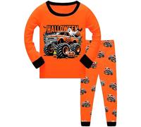 TCWWBB Halloween Pyjamas Kids Unisex Glow in the Dark Skeleton Ghost Print Pjs Set Boys Girls Sleepwear Cotton Long Sleeve 2 Piece Nightwear Baby Gift Clothes Set Age 2-8 Years Old