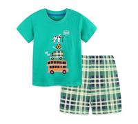 TCWWBB Kids Boys Summer Short Outfits Clothes Set Toddler Cool Dinosaur Digger Shark Animal Print Short Sleeve Cotton T-Shirt Tops and Shorts 2Pcs Crewneck Clothing Set Age 1-7 Years Old