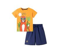 TCWWBB Kids Boys Summer Short Outfits Clothes Set Toddler Cool Dinosaur Digger Shark Animal Print Short Sleeve Cotton T-Shirt Tops and Shorts 2Pcs Crewneck Clothing Set Age 1-7 Years Old