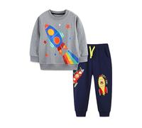 TCWWBB Toddler Boys Clothes Sets Dinosaur Digger Rocket Outfits Kids Long Sleeve Jumper Sweatshirt&Pants Jogger Clothing Set Baby 2 Pieces Crewneck Cotton Winter Outfit Set Age 1-7 Years Old