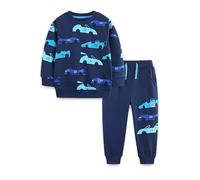 TCWWBB Toddler Boys Clothes Sets Dinosaur Digger Rocket Outfits Kids Long Sleeve Jumper Sweatshirt&Pants Jogger Clothing Set Baby 2 Pieces Crewneck Cotton Winter Outfit Set Age 1-7 Years Old