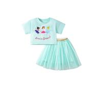 TCWWBB Toddler Girls Summer Short Outfits Clothes Set Kids Unicorn Bunny Animal Print Short Sleeve Cotton T-Shirt Dresses Tops and Shorts 2 Piece Crewneck Sleeveless Clothing Set Age 1-7 Years Old