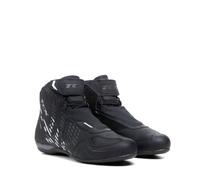 TCX - R04D Waterproof, Motorcycle Shoes for Men, Waterproof and Certified with T-DRY Membrane, Laces and Velcro Closure, Mesh Upper with Hot Melt Coating, Black/White