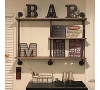 TCXSSL Pipe Shelves for Wall Decor Real Wood Industrial Floating Pipe Shelves 3 Tiers DIY Farmhouse Pipe Book Case for Kitchen Living Room Decor (Color : Brown)