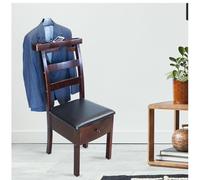 TCXSSL Suit Stand For Man And Women With Top Tray Drawer Non-slip Trouser Bar And Shoe Shelf Wood Valet Stand,For Entryway Office Living Room Free Standing Clothing Garment Rack(DE-VL16654)