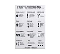 TCYNNQVD Punctuation Grammar Poster Set Educational Wall-Art for English Classroom High School Writing Skills Reference Decor Home Office Bedroom Library(Unframed,08x12inch(20x30cm))