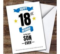 TCZ 18th Birthday Card Personalised The Best Son Ever Custom Card Personalised Cards, For Son, For Teenagers, Him, Milestone Birthdays, Birthday, 18th