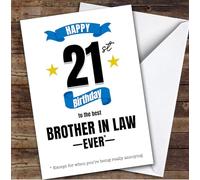 TCZ 21st Birthday Card Personalised The Best Brother-In-Law Ever Custom Card Personalised Cards, For Brother-In-Law, For Him, Milestone Birthdays, Birthday, 21st