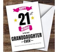 TCZ 21st Birthday Card Personalised The Best Granddaughter Ever Custom Card Personalised Cards, For Granddaughter, For Her, Milestone Birthdays, Birthday, 21st