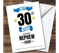 TCZ 30th Birthday Card Personalised The Nephew Ever Custom Card Personalised Cards, For Nephew, For Him, Milestone Birthdays, Birthday, 30th