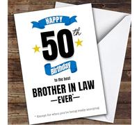 TCZ 50th Birthday Card Personalised The Best Brother-In-Law Ever Custom Card Personalised Cards, For Brother-In-Law, For Him, Milestone Birthdays, Birthday, 50th