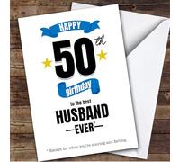 TCZ 50th Birthday Card Personalised The Best Husband Ever Custom Card Personalised Cards, For Husband, For Him, Milestone Birthdays, Birthday, 50th