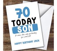 TCZ 70th Birthday Card Personalised Son Custom Card Personalised Cards, For Son, For Him, Milestone Birthdays, Birthday, 70th