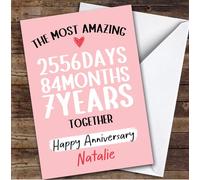TCZ 7th Wedding Anniversary Card Personalised The Most Amazing Years Wife Custom Card Personalised Cards, For Wife, For Her, Anniversary, 7th