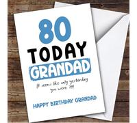 TCZ 80th Birthday Card Personalised Grandad Custom Card Personalised Cards, For Grandad, For Him, Milestone Birthdays, Birthday, 80th
