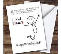 TCZ 80th Funny Rude Birthday Card Personalised Him Custom Card Personalised Cards, For Anyone, For Him, Milestone Birthdays, Insulting & Offensive, Funny, Birthday, 80th